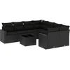 Image de vidaXL - 9-delige - Loungeset - met - kussens - poly - rattan - zwart