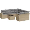 Image de vidaXL - 9-delige - Loungeset - met - kussens - poly - rattan - beige