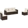 Image de vidaXL - 5-delige - Loungeset - met - kussens - poly - rattan - bruin