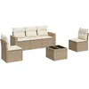 Image de vidaXL - 6-delige - Loungeset - met - kussens - poly - rattan - beige