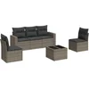 Image de vidaXL - 6-delige - Loungeset - met - kussens - poly - rattan - grijs