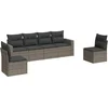 Image de vidaXL - 6-delige - Loungeset - met - kussens - poly - rattan - grijs