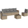 Image de vidaXL - 7-delige - Loungeset - met - kussens - poly - rattan - beige