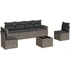 Image de vidaXL - 7-delige - Loungeset - met - kussens - poly - rattan - grijs