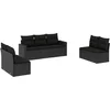 Image de vidaXL - 7-delige - Loungeset - met - kussens - poly - rattan - zwart