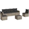 Image de vidaXL - 7-delige - Loungeset - met - kussens - poly - rattan - lichtgrijs