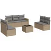 Image de vidaXL - 8-delige - Loungeset - met - kussens - poly - rattan - beige