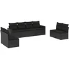 Image de vidaXL - 8-delige - Loungeset - met - kussens - poly - rattan - zwart