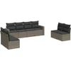 Image de vidaXL - 8-delige - Loungeset - met - kussens - poly - rattan - grijs