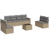 Image de vidaXL - 9-delige - Loungeset - met - kussens - poly - rattan - beige