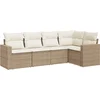Image de vidaXL - 5-delige - Loungeset - met - kussens - poly - rattan - beige