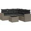 Image de vidaXL - 6-delige - Loungeset - met - kussens - poly - rattan - grijs