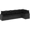 Image de vidaXL - 6-delige - Loungeset - met - kussens - poly - rattan - zwart