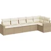 Image de vidaXL - 6-delige - Loungeset - met - kussens - poly - rattan - beige
