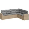 Image de vidaXL - 6-delige - Loungeset - met - kussens - poly - rattan - beige