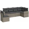 Image de vidaXL - 6-delige - Loungeset - met - kussens - poly - rattan - grijs
