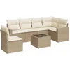 Image de vidaXL - 7-delige - Loungeset - met - kussens - poly - rattan - beige