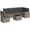 Image de vidaXL - 7-delige - Loungeset - met - kussens - poly - rattan - grijs