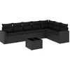 Image de vidaXL - 8-delige - Loungeset - met - kussens - poly - rattan - zwart