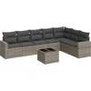 Image de vidaXL - 8-delige - Loungeset - met - kussens - poly - rattan - grijs