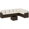 Image de vidaXL - 8-delige - Loungeset - met - kussens - poly - rattan - bruin