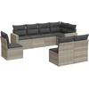 Image de vidaXL - 8-delige - Loungeset - met - kussens - poly - rattan - lichtgrijs