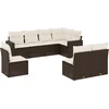 Image de vidaXL - 8-delige - Loungeset - met - kussens - poly - rattan - bruin