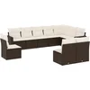 Image de vidaXL - 10-delige - Loungeset - met - kussens - poly - rattan - bruin
