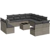 Image de vidaXL - 12-delige - Loungeset - met - kussens - poly - rattan - grijs