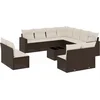Image de vidaXL - 12-delige - Loungeset - met - kussens - poly - rattan - bruin