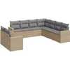 Image de vidaXL - 9-delige - Loungeset - met - kussens - poly - rattan - beige