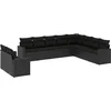 Image de vidaXL - 10-delige - Loungeset - met - kussens - poly - rattan - zwart