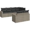 Image de vidaXL - 7-delige - Loungeset - met - kussens - poly - rattan - grijs