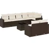 Image de vidaXL - 9-delige - Loungeset - met - kussens - poly - rattan - bruin