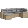 Image de vidaXL - 6-delige - Loungeset - met - kussens - poly - rattan - beige