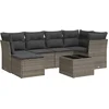 Image de vidaXL - 7-delige - Loungeset - met - kussens - poly - rattan - grijs