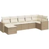Image de vidaXL - 7-delige - Loungeset - met - kussens - poly - rattan - beige