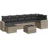 Image de vidaXL - 8-delige - Loungeset - met - kussens - poly - rattan - lichtgrijs