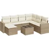 Image de vidaXL - 8-delige - Loungeset - met - kussens - poly - rattan - beige