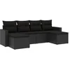 Image de vidaXL - 6-delige - Loungeset - met - kussens - poly - rattan - zwart