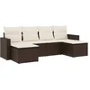 Image de vidaXL - 6-delige - Loungeset - met - kussens - poly - rattan - bruin
