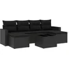 Image de vidaXL - 7-delige - Loungeset - met - kussens - poly - rattan - zwart