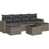 Image de vidaXL - 7-delige - Loungeset - met - kussens - poly - rattan - grijs