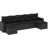Image de vidaXL - 7-delige - Loungeset - met - kussens - poly - rattan - zwart