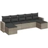 Image de vidaXL - 7-delige - Loungeset - met - kussens - poly - rattan - lichtgrijs