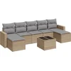 Image de vidaXL - 8-delige - Loungeset - met - kussens - poly - rattan - beige