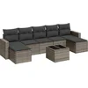 Image de vidaXL - 8-delige - Loungeset - met - kussens - poly - rattan - grijs