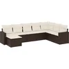 Image de vidaXL - 8-delige - Loungeset - met - kussens - poly - rattan - bruin