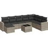 Image de vidaXL - 9-delige - Loungeset - met - kussens - poly - rattan - lichtgrijs