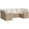 Image de vidaXL - 6-delige - Loungeset - met - kussens - poly - rattan - beige